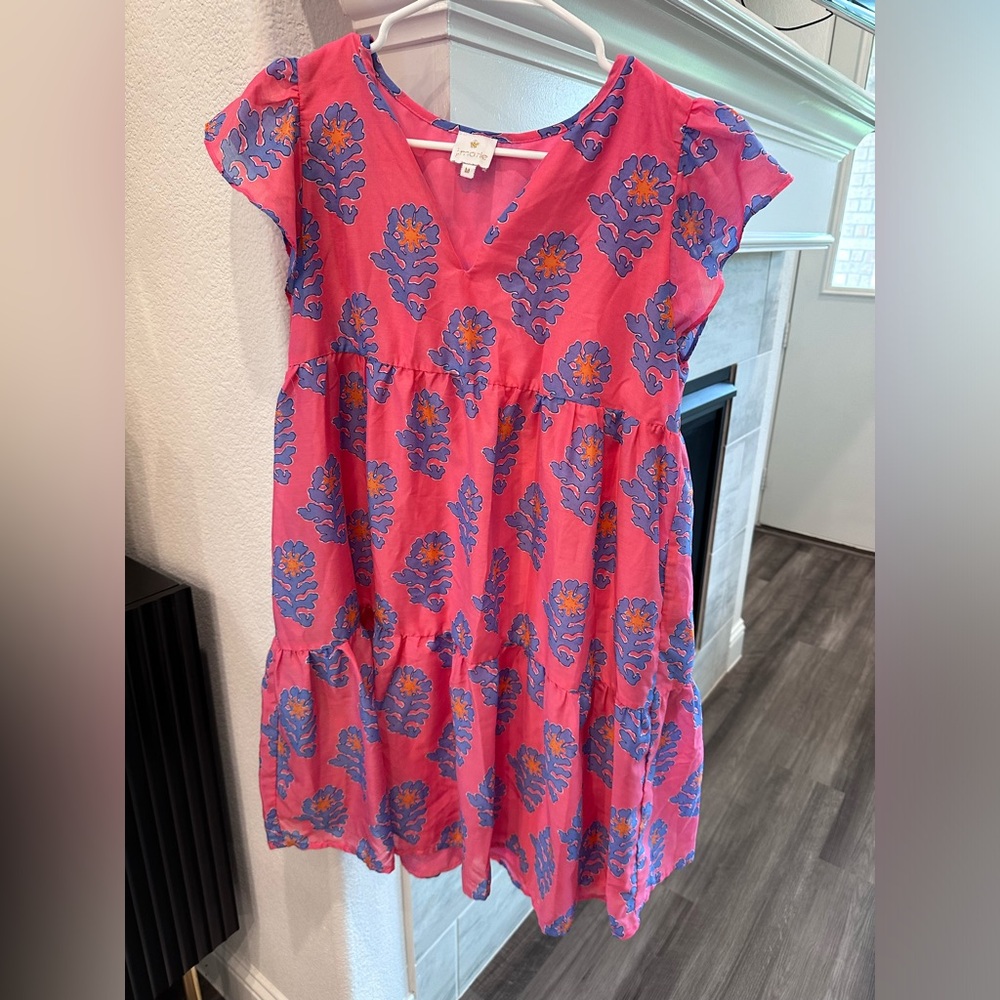 J Marie Floral Pink and Blue Women's Dress